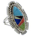 Southwestern Multicolor Sterling Silver Ring Size 8-1/4 TX40768